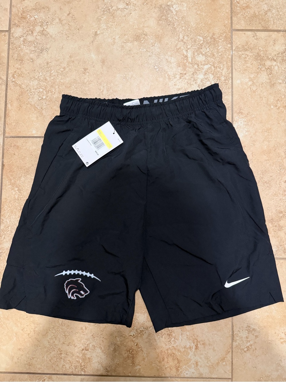 Nike Black Men’s Athletic Shorts with Team Football Logo